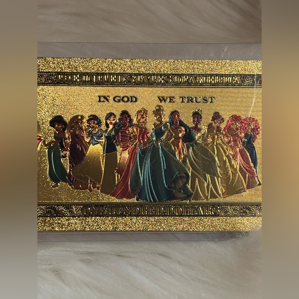 24k gold foil plated Pocahontas Banknote Disney Collectible - Picture 7 of 8